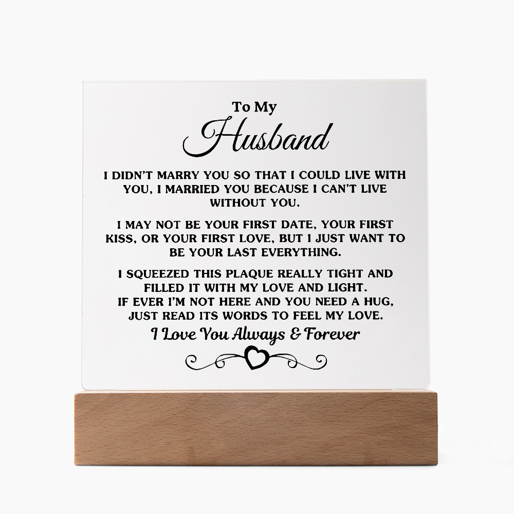 To My Husband | Square Acrylic Plaque